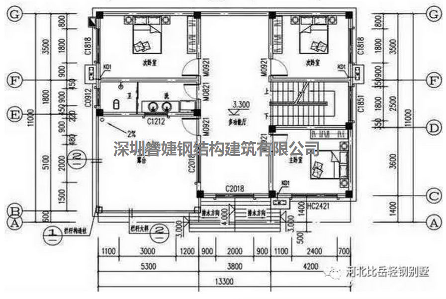 農(nóng)村自建別墅兩層13.3米X11米,帶平面設(shè)計(jì)圖,拿走不謝(圖3) 農(nóng)村自建別墅兩層13.3米X11米,帶平面設(shè)計(jì)圖,拿走不謝(圖3)