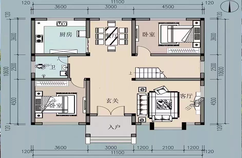 2套占地120平二層輕鋼別墅，外觀大方布局合理，30多萬就能建！(圖2)