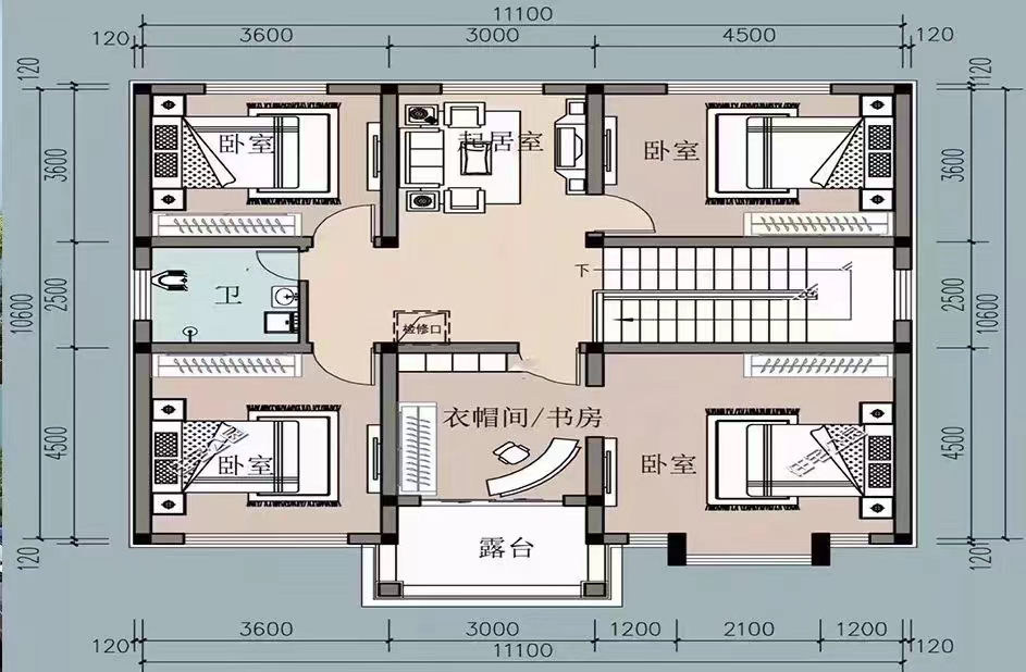 2套占地120平二層輕鋼別墅，外觀大方布局合理，30多萬就能建！(圖3)